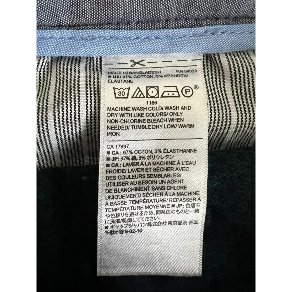 Banana Republic Mens 32x30 (34x28.5) Aiden Chino Pants Teal Blue Micro Print Dot